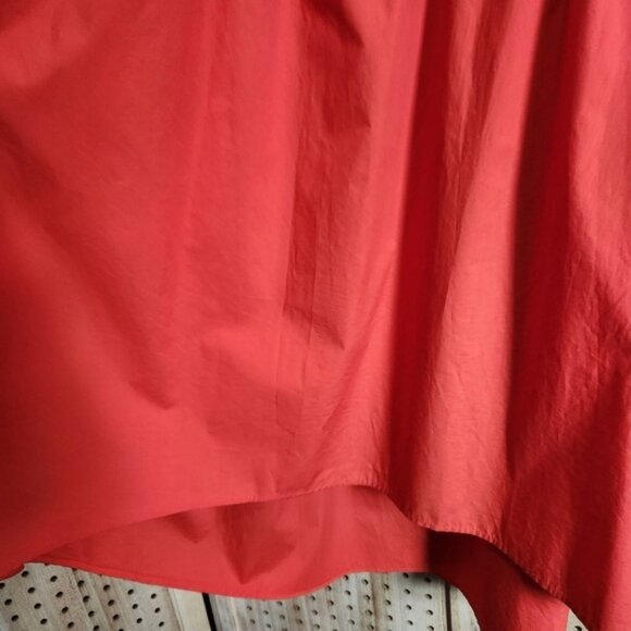 Who What Wear Red Clay (orangish) Tiered High Low Tie Shoulder Midi Dress M NEW - Picture 2 of 9